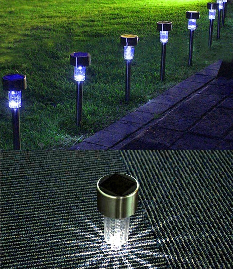 Garden Premium LED Solar Luxury Stainless Steel Lights For Yard Pathway Walkway More Pieces Outdoor - SJB-DIAMOND ELITES