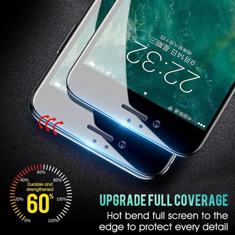 30D Curved Edge Full Cover Protective Glass On The For iPhone 7 8 6 6S Plus Tempered Screen Protector For X XR XS Max Glass Film Tempered Glass Anti Scratch Phone Screen Protector iPhone Glass Stevvex
