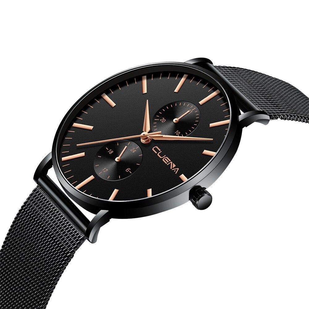 Black 3Bar Watch Men Women'S Watches Ladies Watch With Crystals  Fashion Stainless Steel Band Comfortable Wristwatch - SJB-DIAMOND ELITES