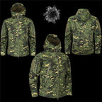 Men's Camouflage Tactical Jacket Green Camouflage Water Resistant Jacket Waterproof Windbreaker Hooded Jackets Ski Jacket Warm Winter Coats Men Soft Winter Hooded Coat Hiking Clothes Stevvex