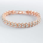 Women Silver Color Rose Gold Bracelet for Female Crystal Heart Charm Bracelet For Women Bridal Wedding Fine Luxury Jewelry Gift