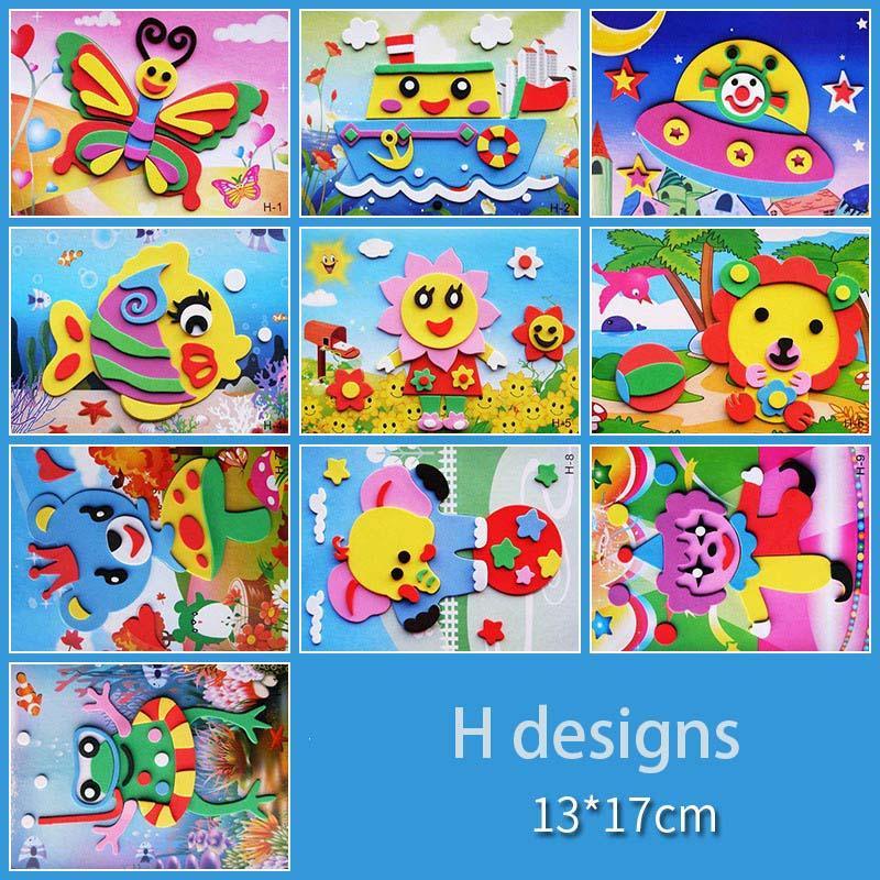 10 designs/lot  Cartoon 3D EVA Foam Sticker Puzzle Series Kids Multi-patterns Styles Toys for Children Birthday Gift - SJB-DIAMOND ELITES
