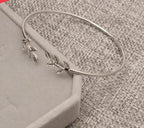 Elegant Silver Gold Leaf Fashion Simple Gold Silver Plated Cuff Bracelets For WomenIn Modern Jewelry style - SJB-DIAMOND ELITES