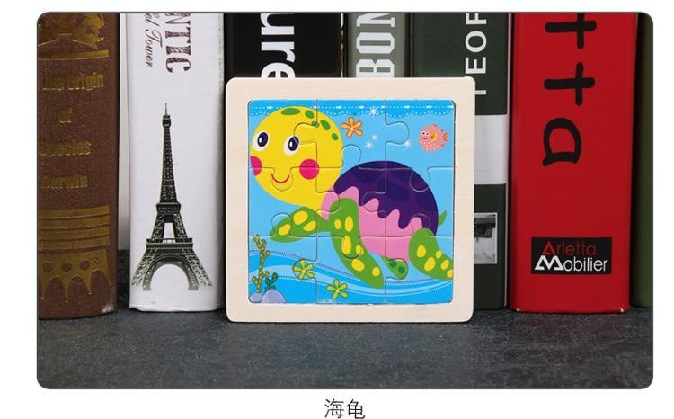 10pcs Of Wood Puzzle Baby Young Children Early Lessons Learned Intelligence Cartoon Animal Puzzle Wooden Toys Education Puzzles - SJB-DIAMOND ELITES