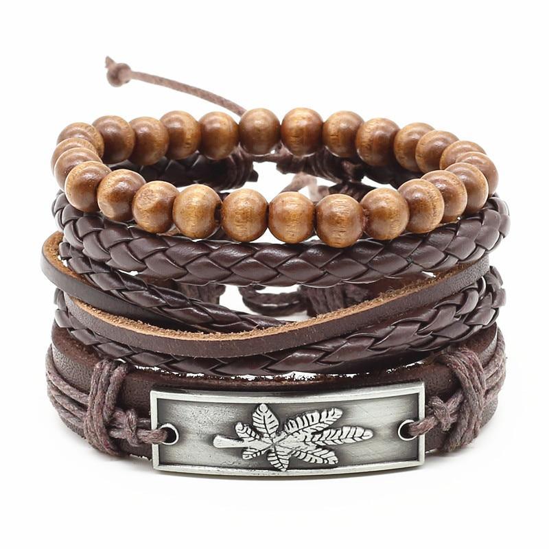 Handmade Modern Fashion New Luxury Wood Bead Charm Amazing Premium Leather Elegant Bracelet For Women - SJB-DIAMOND ELITES