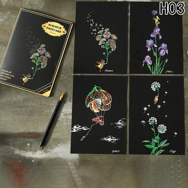 4Pcs/set Magic Colorful Drawing Board Paper Painting Scraping Children Kids learning Education Toys Painting Doodle Scratch Toys - SJB-DIAMOND ELITES