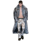 Autumn winter new fur coat men long imitation fox fur coat European and American fur integrated windbreaker  jacket