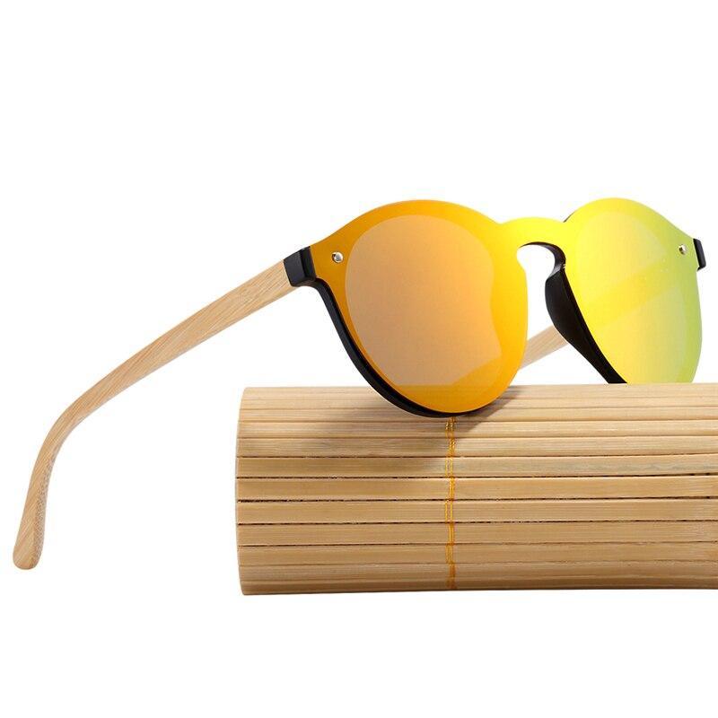 Luxury Sping Hinge Round Sunglasses Bamboo Wood Sunglasses For Men and Women Eyewear With UV400 Protection - SJB-DIAMOND ELITES