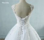Pearl Ball Gown Wedding Dress - Spaghetti Straps Customizable | Femstylo