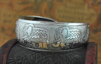 Big Elegant Luxury Amazing Classic Fashion Flower Metal Tibetan Indian Silver Vintage Retro Fashion Cuff Bracelet Bangle For Woman With Details of Animals - SJB-DIAMOND ELITES