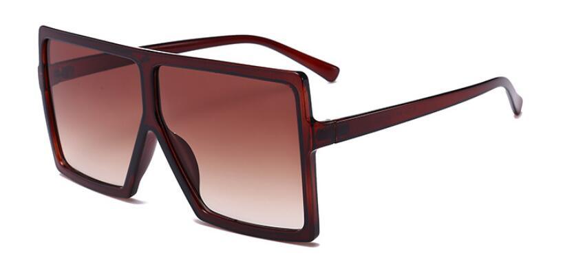 Oversized Luxury Trend New  Woman Sunglasses With Black Fashion Square Glasses And Big Frame Sunglasses In  Modern Glasses Famous Style - SJB-DIAMOND ELITES