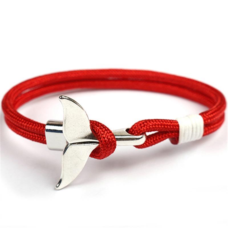 Fashion Whale Tail  Bracelets For Men And Women Charm  Survival Rope Chain  Bracelet Male Wrap Metal Hooks - SJB-DIAMOND ELITES