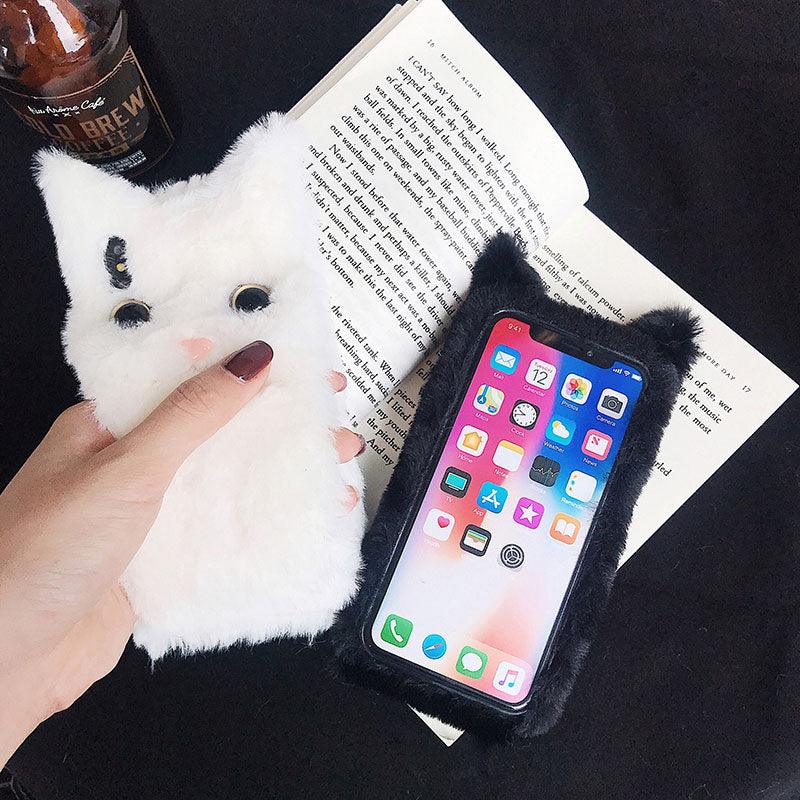 3D Cartoon Doll Protective Case Cute Girls Women Furry Plush Case For Iphone 13 12 11 Pro Xs Max X Xr Se Cases 3d Cartoon Cat Furry Fluffy Warm Case For Iphone 6 6s 7 8 Plus 12prophone Case Stevvex