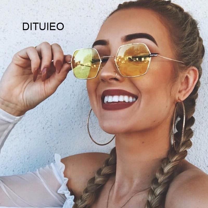 Yellow Women Retro Brand Designer Classic Sunglasses For Ladies Luxury Ladies Mirror Female Oculos de sol - SJB-DIAMOND ELITES