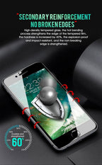 30D Curved Edge Full Cover Protective Glass On The For iPhone 7 8 6 6S Plus Tempered Screen Protector For X XR XS Max Glass Film Tempered Glass Anti Scratch Phone Screen Protector iPhone Glass Stevvex