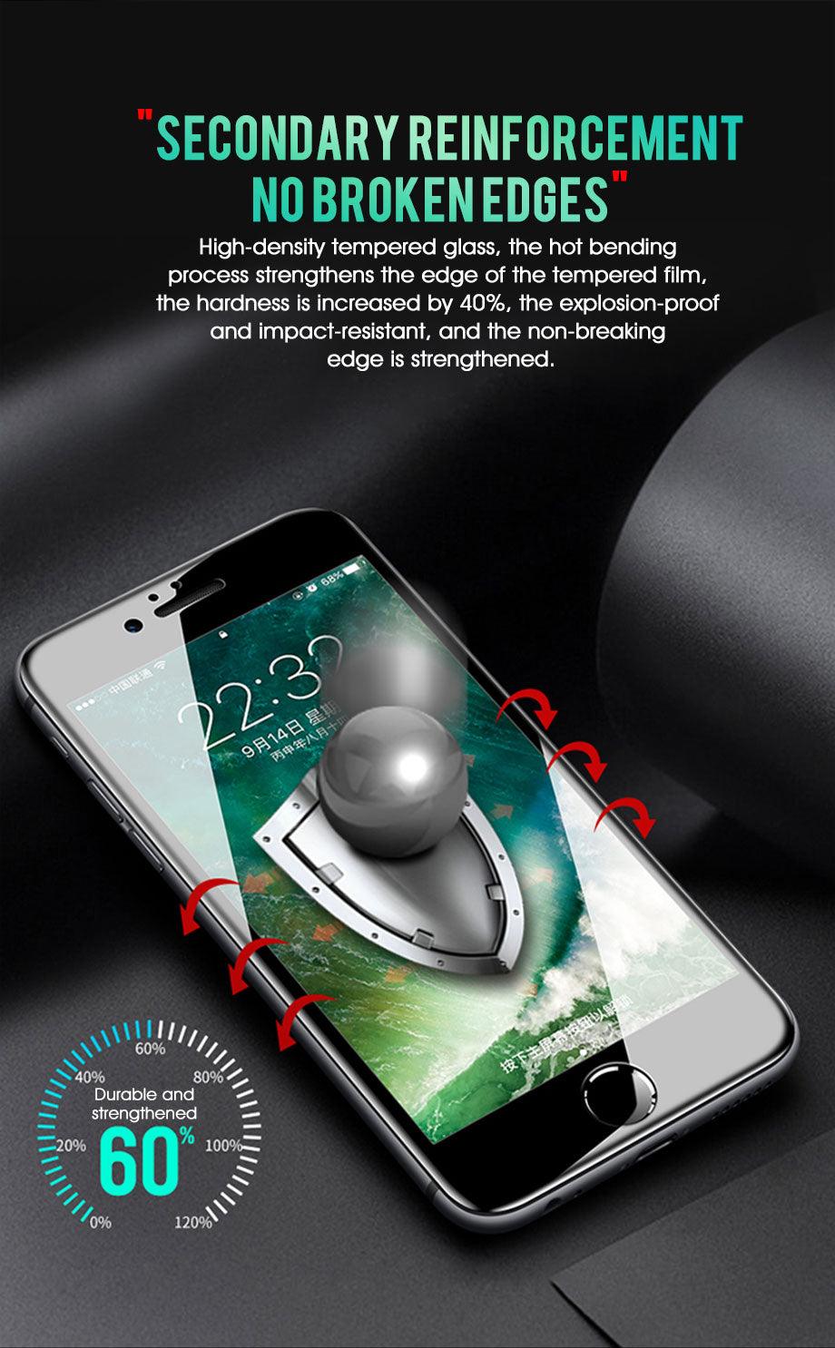 30D Curved Edge Full Cover Protective Glass On The For iPhone 7 8 6 6S Plus Tempered Screen Protector For X XR XS Max Glass Film Tempered Glass Anti Scratch Phone Screen Protector iPhone Glass Stevvex