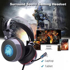 STEVVEX N43 Stereo Gaming Headset 7.1 Virtual Surround Bass Gaming Earphone Headphone with Mic LED Light for Computer PC Gamer (N43) - SJB-DIAMOND ELITES