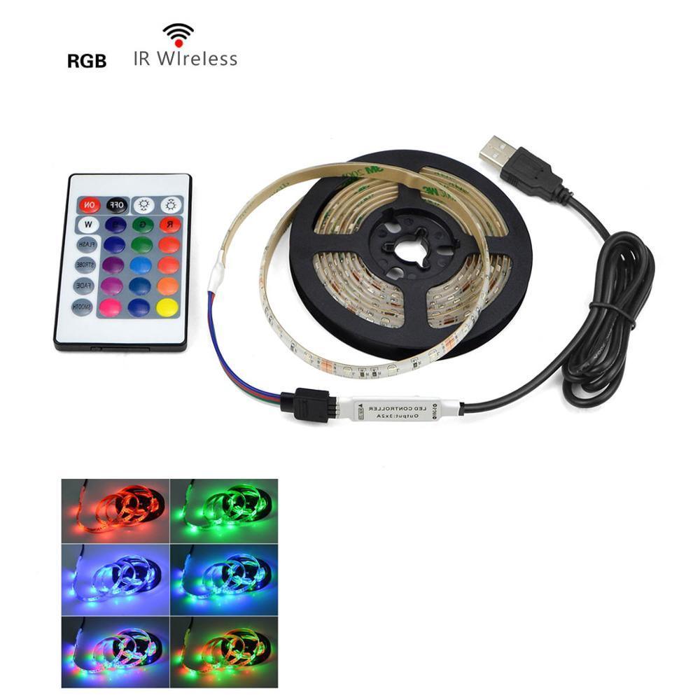 STEVVEX USB Power LED Light lamp With RGB Flexible Tape TV Back Lighting RGB Book light Bulb TV Background Decor Lighting Ribbon desk decor tape Strings 1M 2M 3M 4M 5M - SJB-DIAMOND ELITES