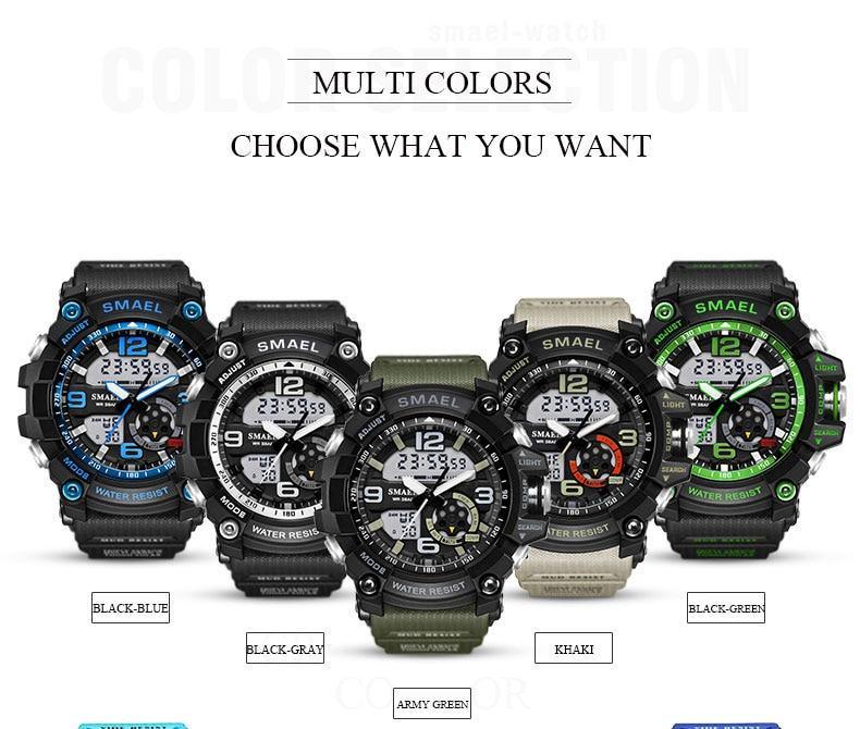 NEW Sport Analog-Digital Watch For Men and Woman  Waterresistant 50M Professional Waterproof Quartz Large Dial Military Wristwatches  With Night Mode - SJB-DIAMOND ELITES