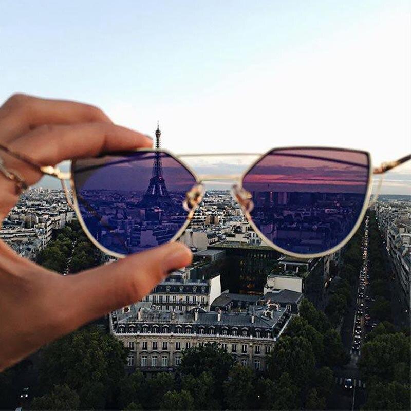 Luxury Vintage Modern Cat Eye Metal High Quality Frame  With Miror Sunglasses For  Women and Lady sunglasses With UV400 Protection - SJB-DIAMOND ELITES