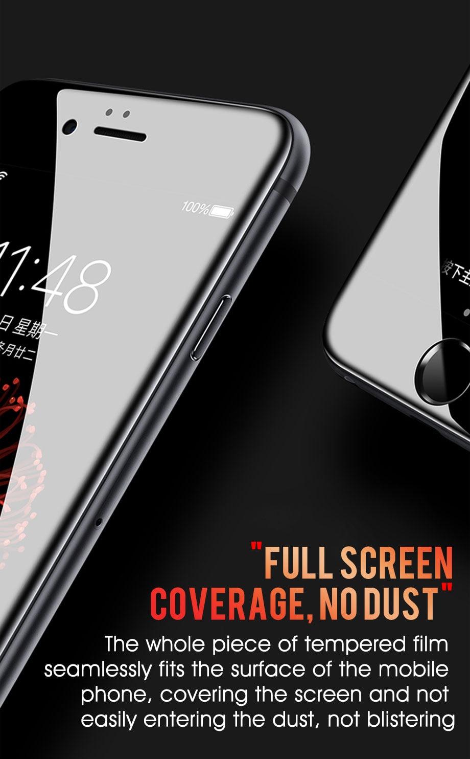 30D Curved Edge Full Cover Protective Glass On The For iPhone 7 8 6 6S Plus Tempered Screen Protector For X XR XS Max Glass Film Tempered Glass Anti Scratch Phone Screen Protector iPhone Glass Stevvex
