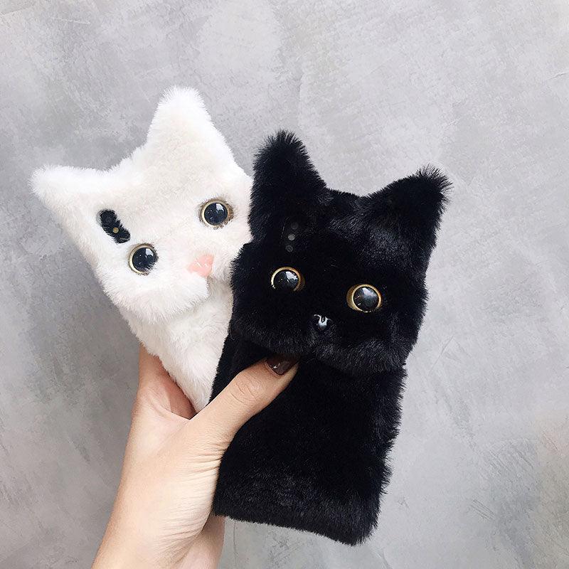 3D Cartoon Doll Protective Case Cute Girls Women Furry Plush Case For Iphone 13 12 11 Pro Xs Max X Xr Se Cases 3d Cartoon Cat Furry Fluffy Warm Case For Iphone 6 6s 7 8 Plus 12prophone Case Stevvex