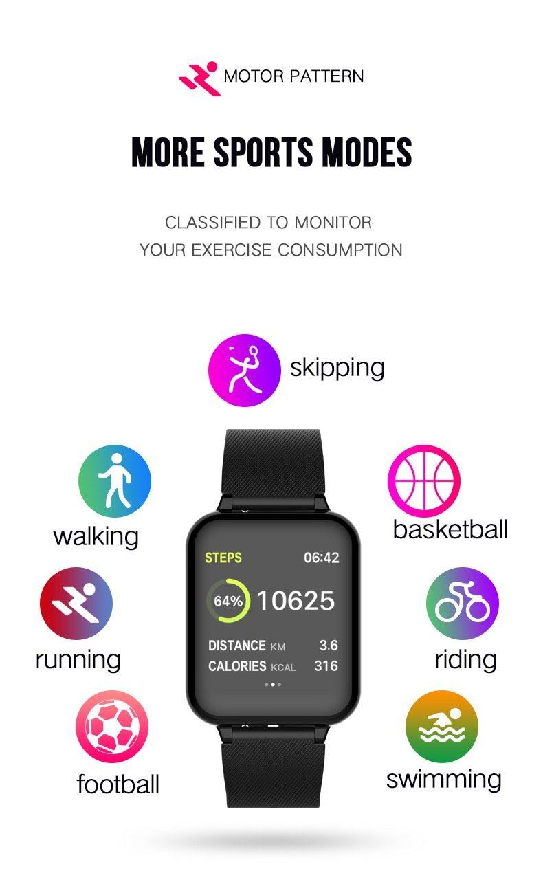 Modern B57 Smart Watch With Waterproof IP67 Protection and Heart Rate Monitor & Blood Pressure Sport Unisex Watch For Men and Women Smartwatch - SJB-DIAMOND ELITES