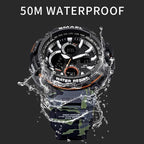 Orange Modern Sport  Waterproof 50M Men Watches With LED Digital Display In Military Armi Relogio Masculino Style - SJB-DIAMOND ELITES