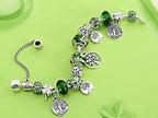 Elegant Modern Amazing Fashion New Luxury Silver Tree of Life Fashion Bracelet Green Leaf Crystal Charm Bracelet - SJB-DIAMOND ELITES