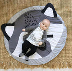 Luxury Mdoern Cartoon Animals Baby Play Mat Foldable Kids Crawling Pad Round Carpet Rug Toys Cotton Children Room Decor Photo Props Carpet For Kids