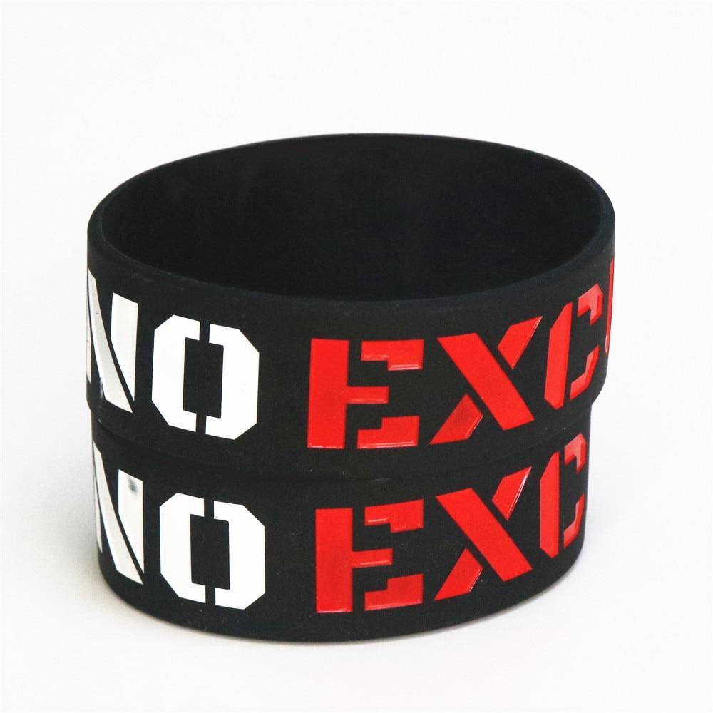 Silicone Wristband Black Motivation No Excuses Modern Wide Sports Activities Rubber Bracelets & Bangles For Man and Women - SJB-DIAMOND ELITES