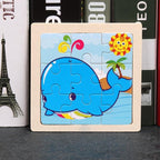 10pcs Of Wood Puzzle Baby Young Children Early Lessons Learned Intelligence Cartoon Animal Puzzle Wooden Toys Education Puzzles - SJB-DIAMOND ELITES