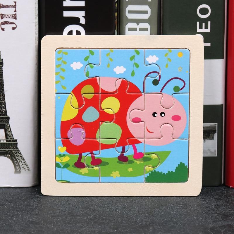 10pcs Of Wood Puzzle Baby Young Children Early Lessons Learned Intelligence Cartoon Animal Puzzle Wooden Toys Education Puzzles - SJB-DIAMOND ELITES