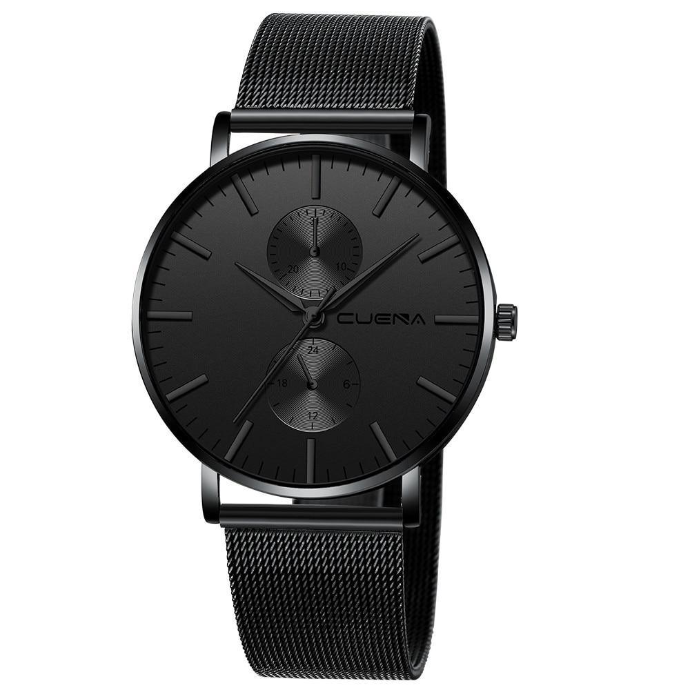 Black 3Bar Watch Men Women'S Watches Ladies Watch With Crystals  Fashion Stainless Steel Band Comfortable Wristwatch - SJB-DIAMOND ELITES