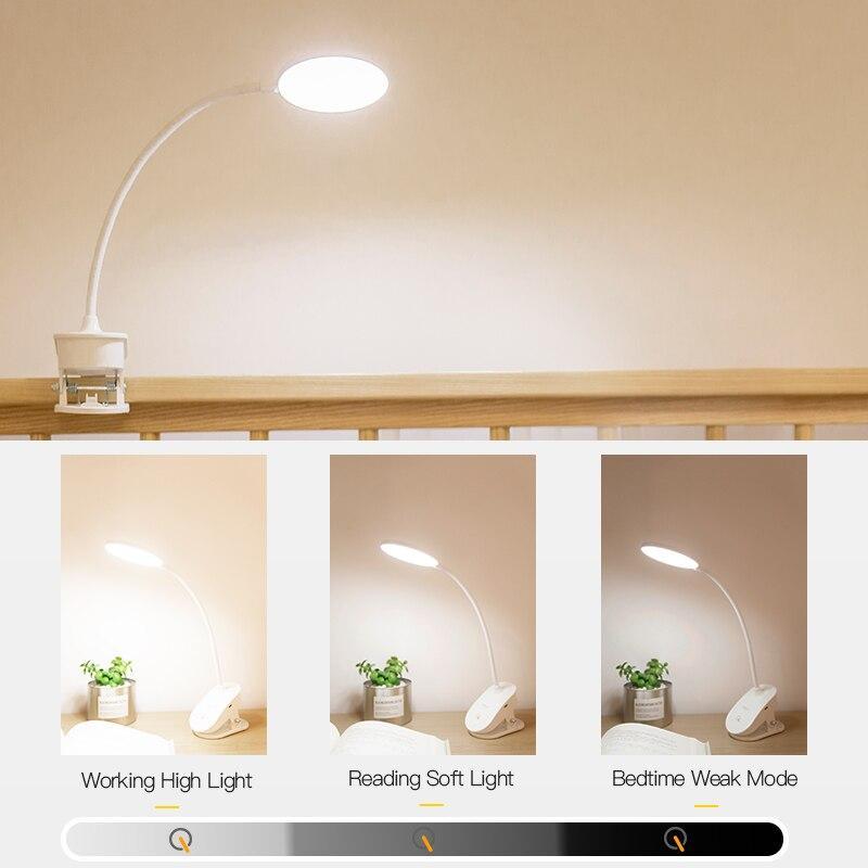 STEVVEX Clip Wireless Table Lamp For Study With 3 Modes Touch Rechargeable LED Reading Desk Lamp USB Table Light Flexo Lamps Table Reading Lamp with Clip for Desk and  Bed - SJB-DIAMOND ELITES