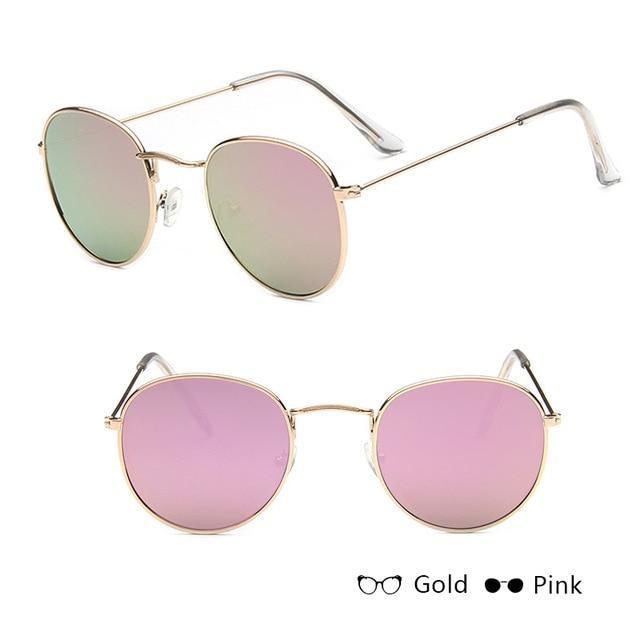 Luxury Leon Classic Small Round Unisex Sunglasses For Women and Men Mirror Sun Glasses Vintage Style With UV400 Protection - SJB-DIAMOND ELITES