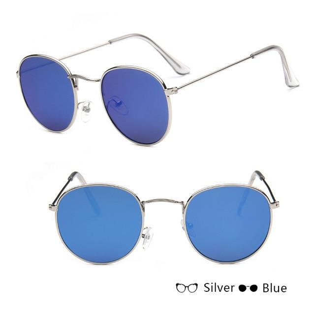 Luxury Leon Classic Small Round Unisex Sunglasses For Women and Men Mirror Sun Glasses Vintage Style With UV400 Protection - SJB-DIAMOND ELITES