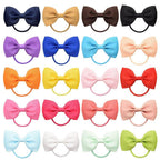 Luxury Handamde Small Baby Elastic Rubber band Head rope Mini Solid Ribbon Bow Tie For Girls Hair Accessories
