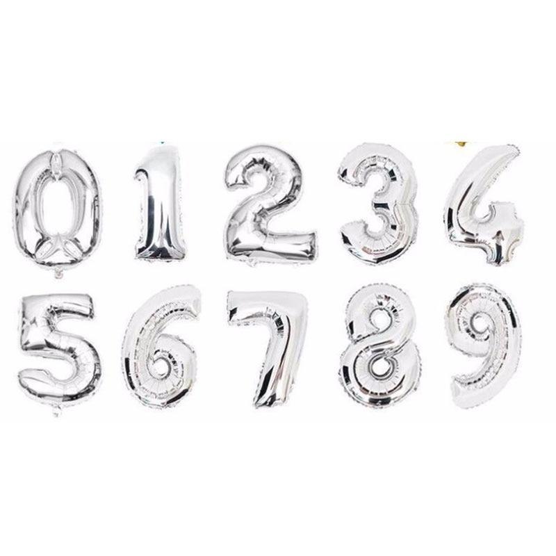 Big 32 Inch Number Foil Balloons Gold Silver Blue Digital Globos For Wedding Birthday Party Decoration In NEW Luxury Style - SJB-DIAMOND ELITES