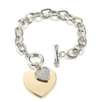 Gold Love Heart Charm Bracelets For Women Accessories Silver Color Link Chain Bracelets & Bangles Trendy Jewelry Design - SJB-DIAMOND ELITES