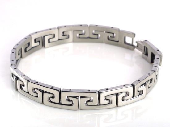 Men Stainless Steel Link Chain Bracelets & Bangles Men's Cuff  Wristband Biker Motorcycle Black Silicone Bracelet - SJB-DIAMOND ELITES