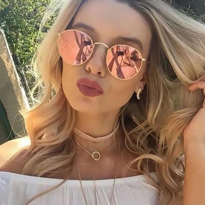 Leon Elegant Unisex Woman and Man Classic Round  Sunglasses Designer Glasses Lady Round Luxury Retro Sunglasses With Vintage Mirror Oculos De Sol Gafas - SJB-DIAMOND ELITES