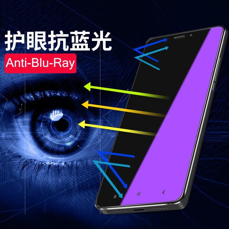 2Pcs Anti Blue Ray 9H Tempered Glass for iPhone X XS MAX XR 11 12 13 mini 14 Pro Max 6 6S 7 8 Plus SE 2020 Screen Protector Film Anti Blue Light Tempered Glass Screen Protector for iPhone Stevvex