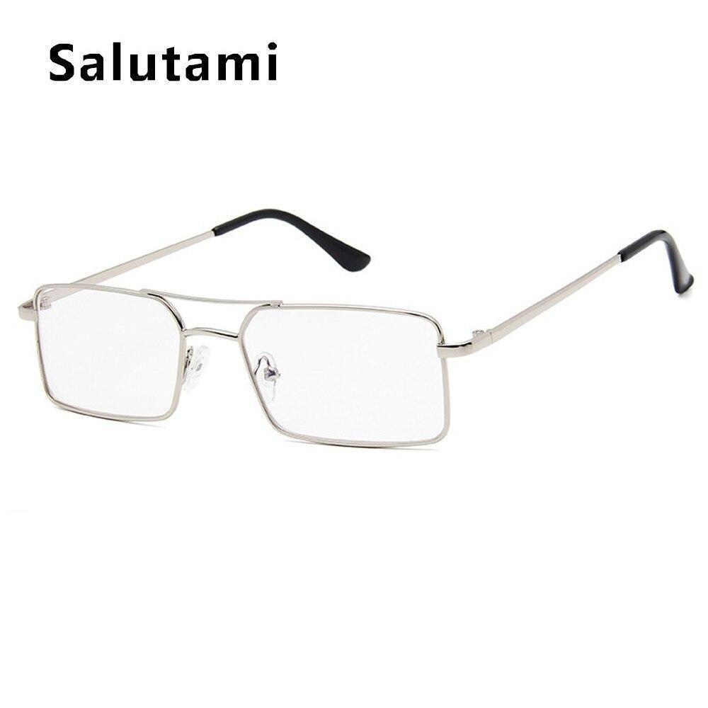 Luxury Famous Retro Modern Square Unisex Men and  Women‘s Sunglasses  With Alloy Metal Small Frame With Clear Double Bridge Men's Sunglasses - SJB-DIAMOND ELITES