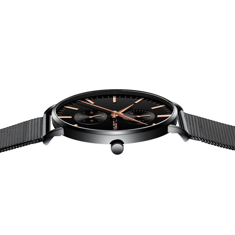 Black 3Bar Watch Men Women'S Watches Ladies Watch With Crystals  Fashion Stainless Steel Band Comfortable Wristwatch - SJB-DIAMOND ELITES