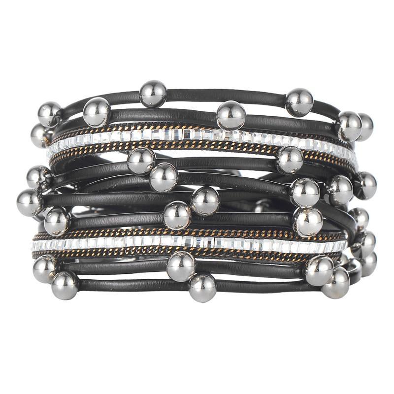 Legendary Amazing New Modern Fashion Pearl Elegant Multi-Layer Leather Handmade Bracelet Bangle Luxury For Woman - SJB-DIAMOND ELITES