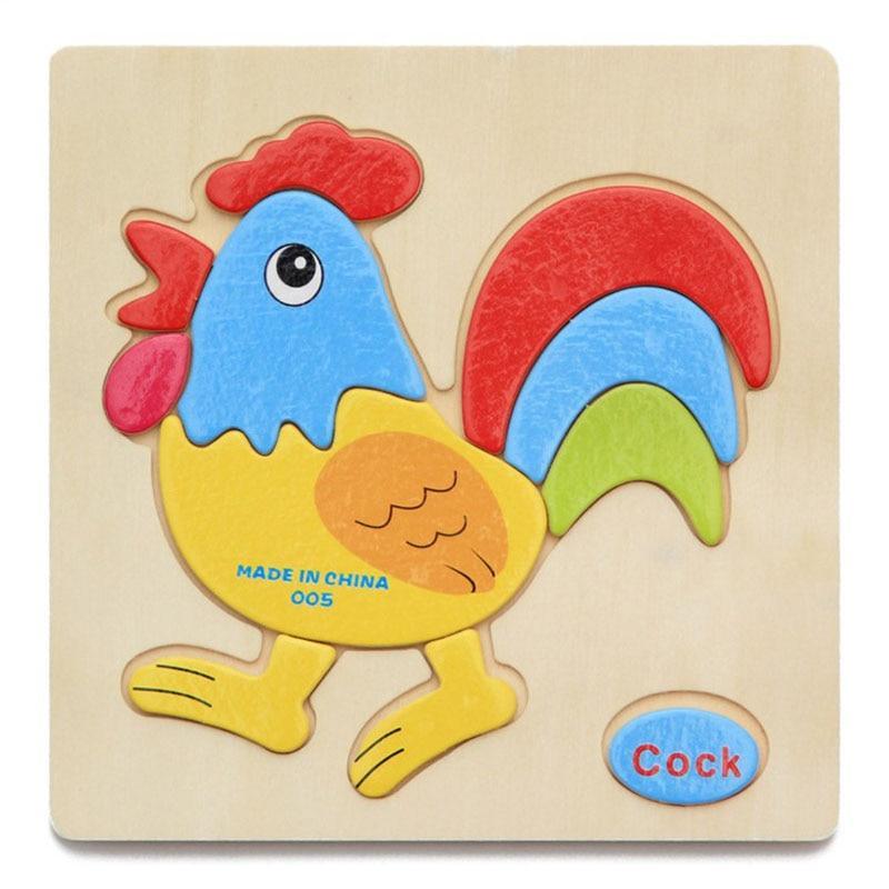 Wooden 3D Stevvex Modern Interesting Baby Learning Puzzles for Children Cartoon Animal Fruit Puzzles Intelligence Kids Children Educational Toy - SJB-DIAMOND ELITES