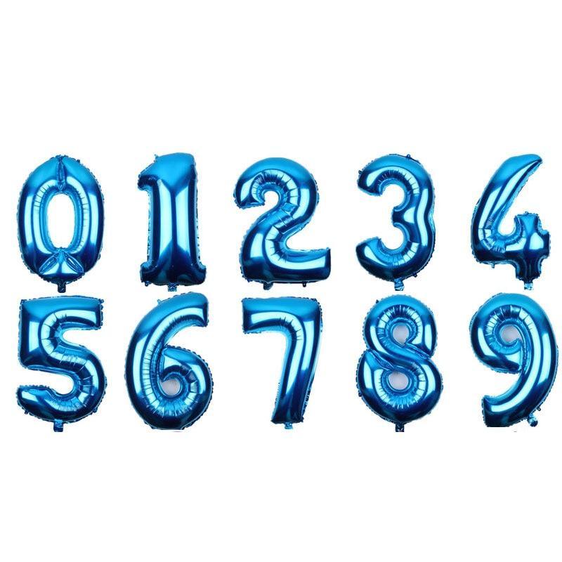 Big 32 Inch Number Foil Balloons Gold Silver Blue Digital Globos For Wedding Birthday Party Decoration In NEW Luxury Style - SJB-DIAMOND ELITES