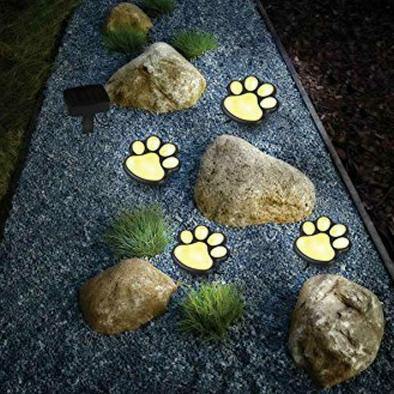 LED Solar Waterproof Cat Dog Animal Paw Shape Lights For Garden Yard Pathway Animal Lover - SJB-DIAMOND ELITES
