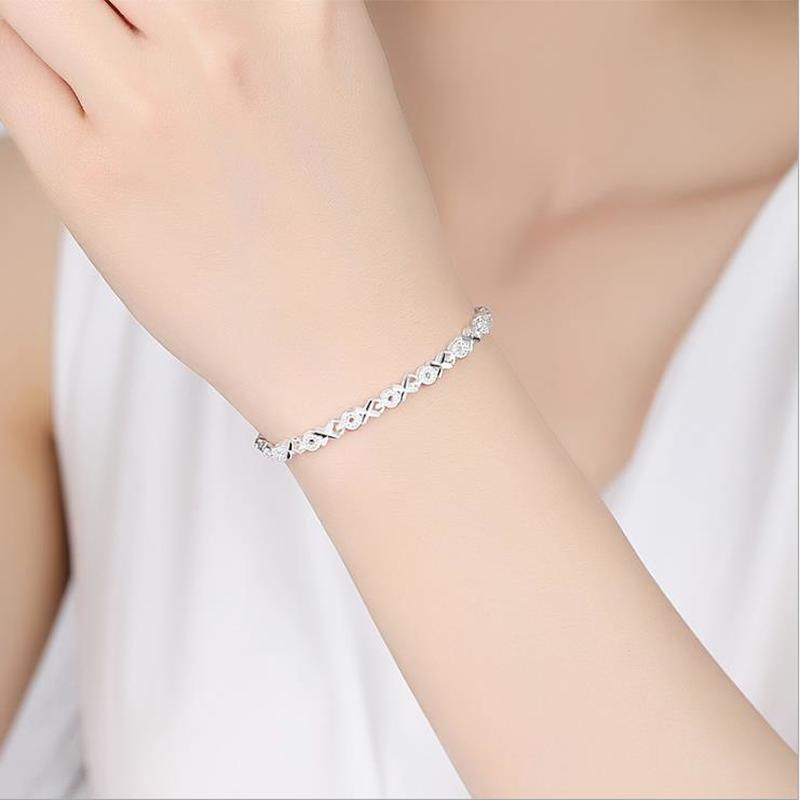 Top Quality Elegant 925 Sterling Silver Luxury Bracelets For Women Wedding Accessories Lady Fashion Zircon Geometric Bracelet Girl Gift - SJB-DIAMOND ELITES